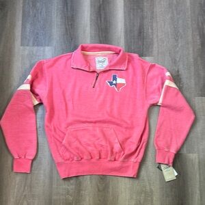 Pink Zip Up Sweater with Ribbed Cuffs
